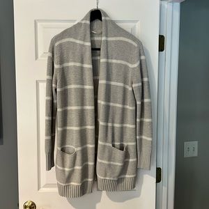Athleta XL gray/white stripe sweater
